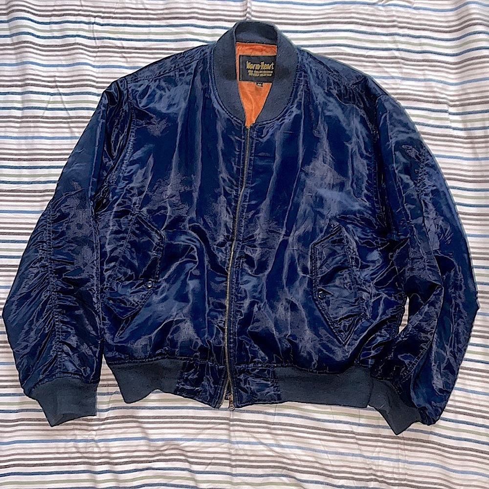 Japanese Shiny Navy Bomber Jacket